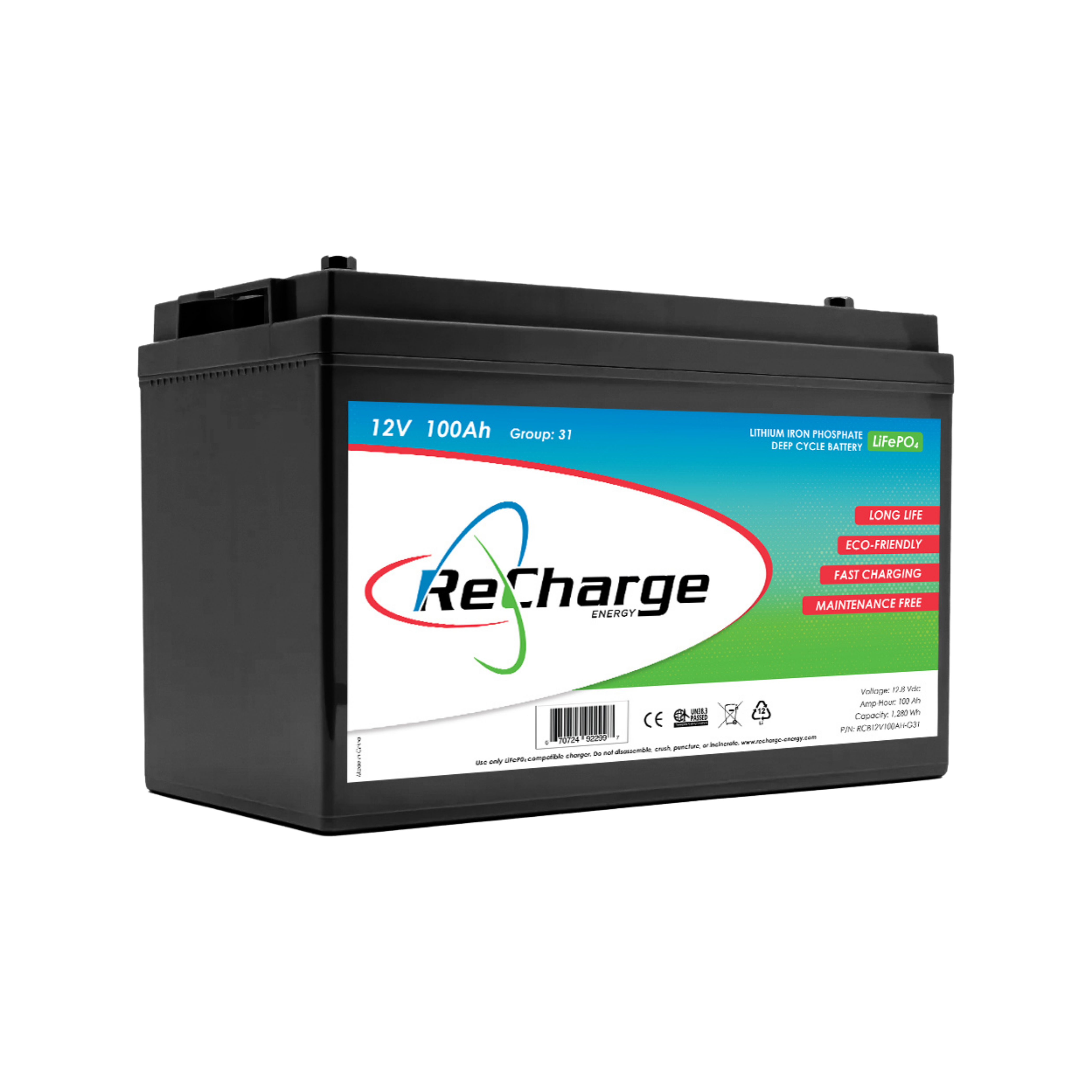 12V LiFePO4 Deep Cycle Battery – ReCharge Energy